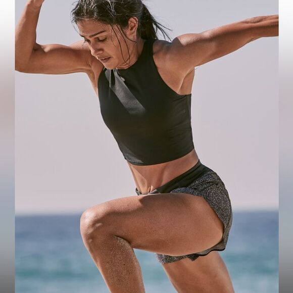 Athleta Women’s S Run With It Shorts 3.5” Black Speckle Print Lined Athletic‎ - Picture 4 of 8